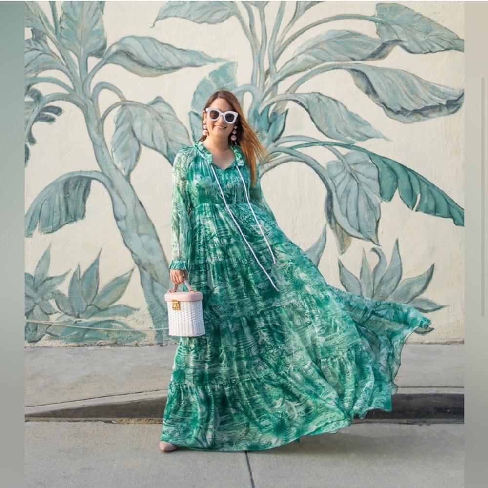 Eywasouls Malibu Cora Maxi Dress in Botanical Green